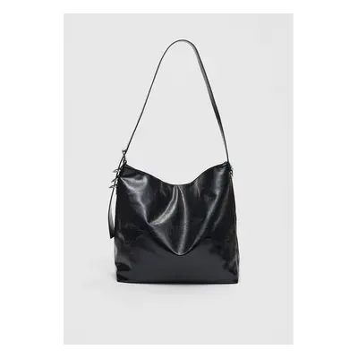 Stradivarius Mala bucket bag com polipele Preto