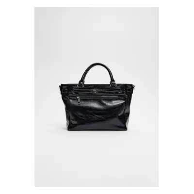 Stradivarius Mala tote com fivela Preto