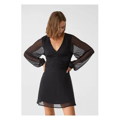 Stradivarius Vestido curto fluido Preto