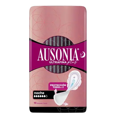 Ausonia - Ausonia Ultrafina Plus Compres Noche Alas 10 U