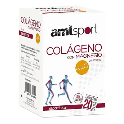 Amlsport - Colágeno Con Magnesio + Vit.c Sabor Fresa 20 Sticks