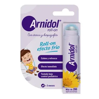 Arnidol Roll-On Efecto Frío Para Golpes 15 ml Com Arnica e Harpagófitos