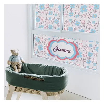 vinil decorativo para janelasde flores com nome personalizado