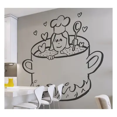 Vinil decorativo cozinhando com amor