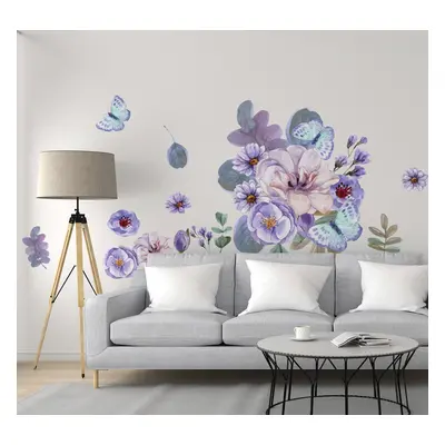 Adesivo decorativo flores Conjunto de flores em aquarela