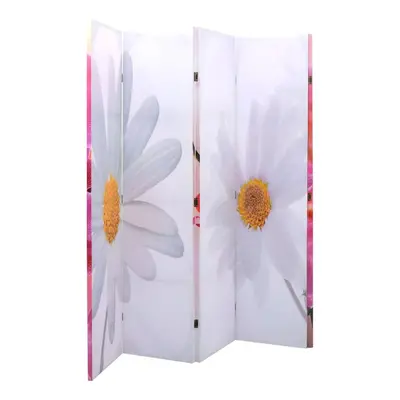 vidaXL Biombo dobrável com estampa de flores 200x170 cm