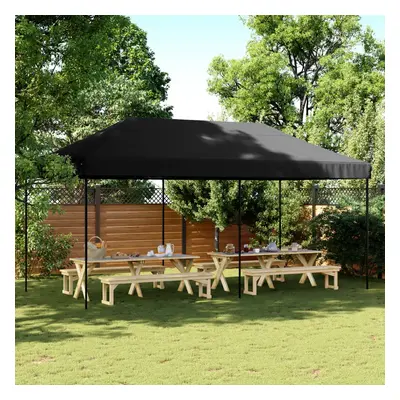 vidaXL Tenda para festas pop-up dobrável 580x292x315 cm preto