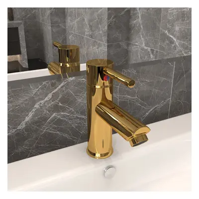 vidaXL Torneira para lavatório de casa de banho 130x176 mm dourado