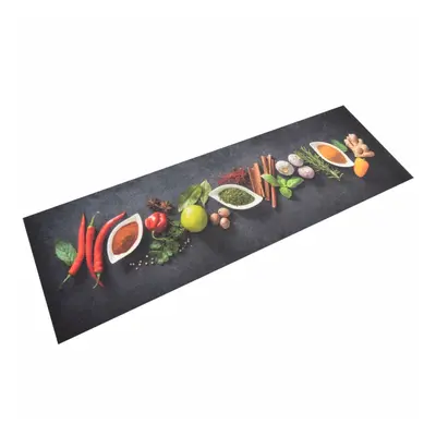 vidaXL Tapete de cozinha lavável 60x180 cm veludo padrão especiarias