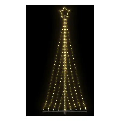 vidaXL Árvore de Natal luminosa em cone 447 LEDs 250 cm branco quente