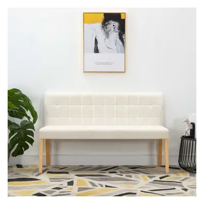 vidaXL Banco 140 cm veludo cor creme