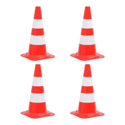 vidaXL Cones de sinalização refletores 4 pcs 50 cm vermelho e branco