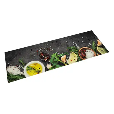 vidaXL Tapete de cozinha lavável 45x150 cm veludo padrão especiarias