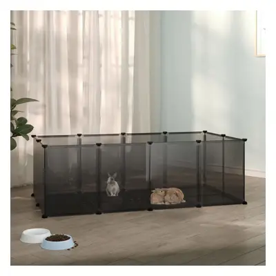 vidaXL Gaiola para animais pequenos 144x74x46,5 cm PP e aço preto