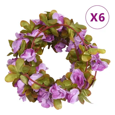 vidaXL Grinaldas de flores de Natal 6 pcs 250 cm roxo claro