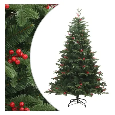 vidaXL Árvore de Natal artificial articulada c/ pinhas e bagas 180 cm