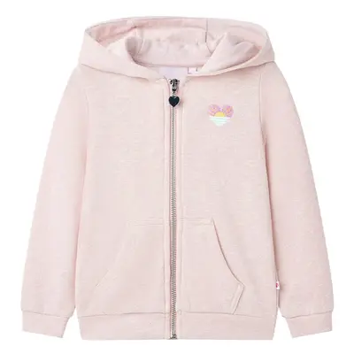 vidaXL Sweatshirt para criança com capuz e fecho mistura de rosa claro 140