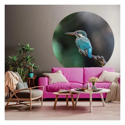 WallArt Papel de parede circular "The Kingfisher" 142,5 cm