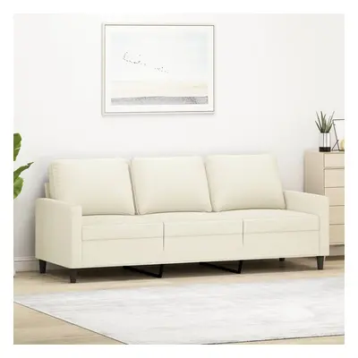 vidaXL Sofá de 3 lugares 180 cm veludo cor creme