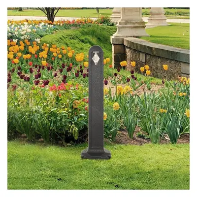 vidaXL Coluna de água para jardim com torneira aspeto pedra antracite