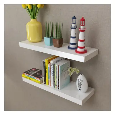 vidaXL Prateleiras de parede para livros/DVD MDF branco