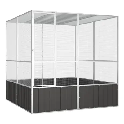 vidaXL Gaiola pássaros 213,5x217,5x211,5 cm aço galvanizado antracite