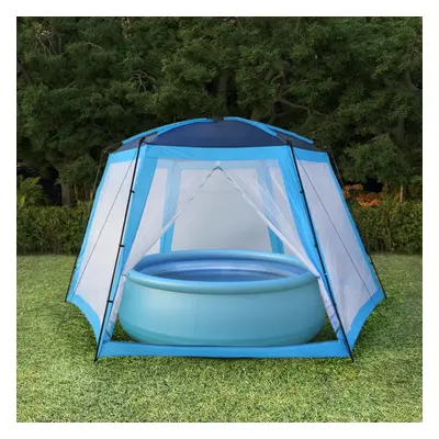 vidaXL Tenda para piscina 660x580x250 cm tecido azul