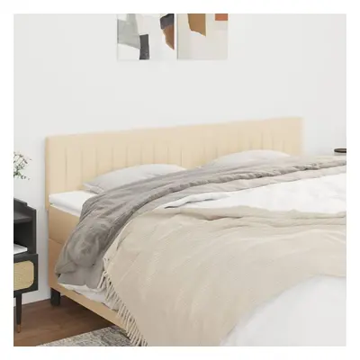 vidaXL Cabeceira de cama 2 pcs tecido 100x5x78/88 cm creme