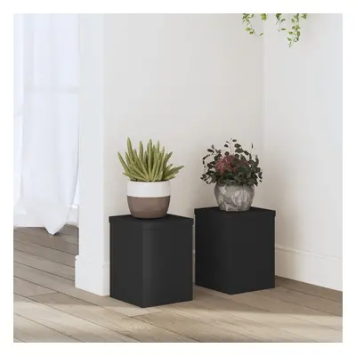 vidaXL Suportes p/ plantas 2 pcs 15x15x20 cm derivados madeira preto