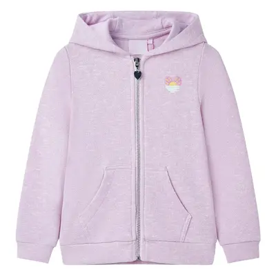 vidaXL Sweatshirt para criança com capuz e fecho mistura de lila 92