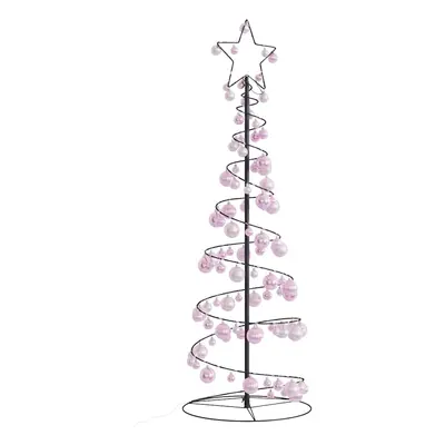 vidaXL Árvore de Natal luminosa em cone com enfeites 100 LEDs 150 cm