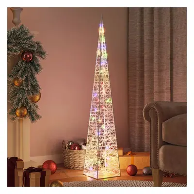 vidaXL Cone de iluminação decorativo c/ LEDs multicor acrílico 120 cm