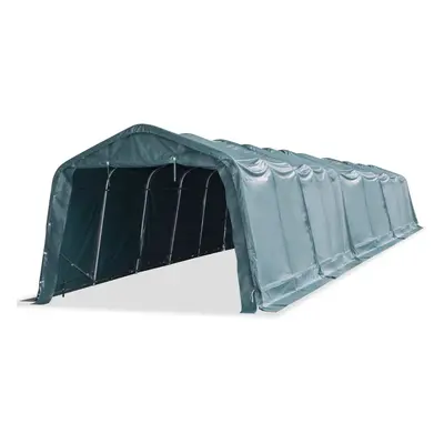 vidaXL Tenda para gado removível PVC 550 g/m² 3,3x16 m verde-escuro