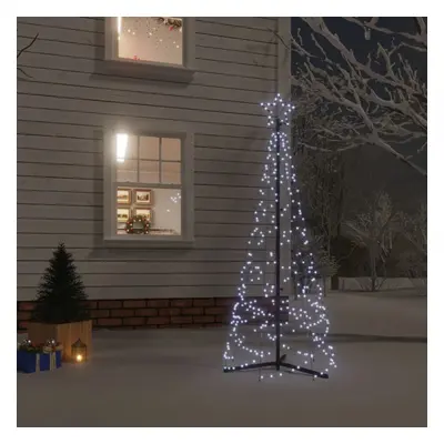 vidaXL Árvore de Natal em cone 200 luzes LED 70x180 cm branco frio