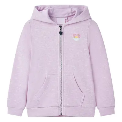 vidaXL Sweatshirt para criança com capuz e fecho mistura de lila 128