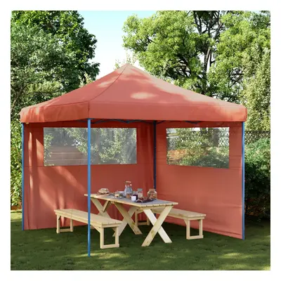 vidaXL Tenda p/ festas pop-up dobrável 2 paredes laterais terracotta