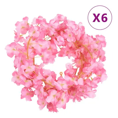 vidaXL Grinaldas de flores de Natal 6 pcs 180 cm rosa escuro