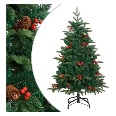 vidaXL Árvore de Natal artificial articulada c/ pinhas e bagas 150 cm