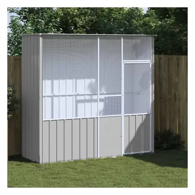 vidaXL Gaiola p/ pássaros 215x78x200 cm aço galvanizado cinzento