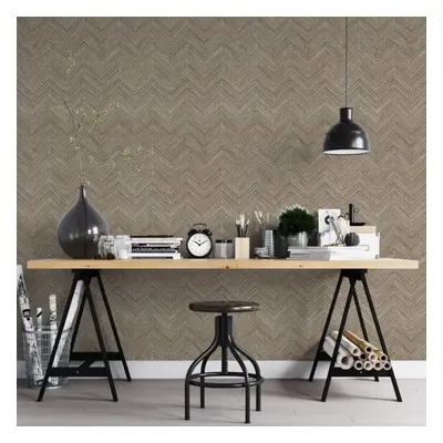 Noordwand Papel de parede Topchic Herringbone castanho