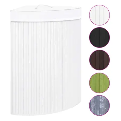 vidaXL Cesto de canto para roupa suja 60 L bambu branco