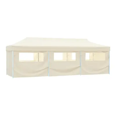 vidaXL Tenda para festas pop-up dobrável c/ 8 paredes 3x9 m creme