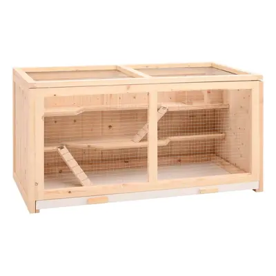 vidaXL Gaiola para hamster 104x52x54 cm madeira de abeto maciça