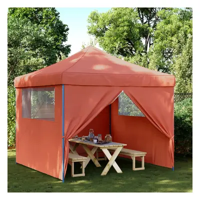 vidaXL Tenda p/ festas pop-up dobrável 4 paredes laterais terracotta