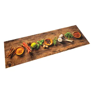 vidaXL Tapete de cozinha lavável 45x150 cm veludo padrão especiarias