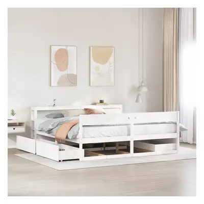 vidaXL Cama sem colchão 180x200 cm madeira de pinho maciça branco