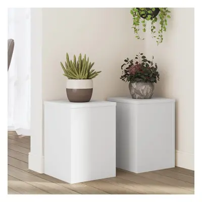 vidaXL Suportes p/ plantas 2 pcs 25x25x35 cm derivados madeira branco