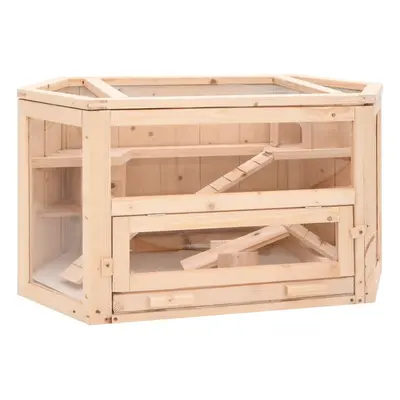 vidaXL Gaiola para hamster 80x40x43 cm madeira de abeto maciça