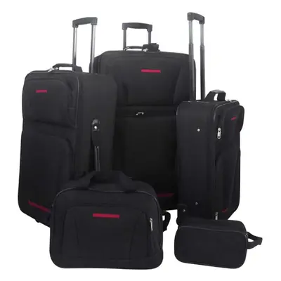 vidaXL Conjunto malas de viagem 5 pcs preto