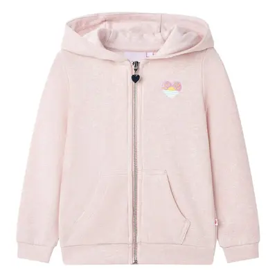 vidaXL Sweatshirt para criança com capuz e fecho mistura de rosa claro 104